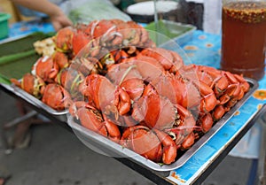 Freshly steamed Crabs