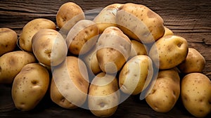 Freshly unearthed potatoes stacked in a mound