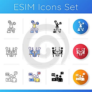 Freshman life icons set