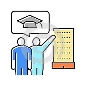 freshmen admission color icon vector illustration photo