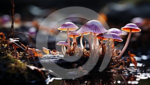 Freshness of autumn Close up of yellow toadstool in forest generated by AI