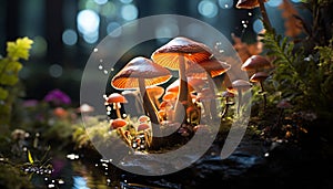 Freshness of autumn edible mushroom growth in uncultivated forest generated by AI