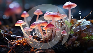 Freshness and beauty in nature close up of a yellow toadstool generated by AI