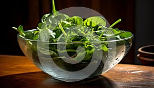 Freshness in a bowl, nature healthy gourmet salad generated by AI