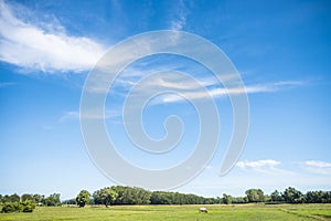 Blue sky and white clouds.