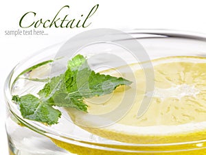 Freshness cocktail, lemon and mint