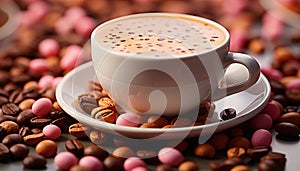 Freshness in a cup coffee, chocolate, milk, frothy, sweet, addiction generated by AI