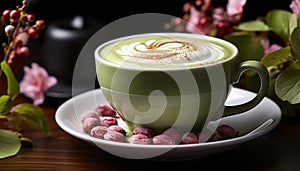 Freshness in a cup, coffee heat, nature sweet aroma generated by AI