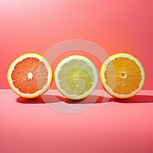 Freshness food orange organic yellow vitamin fruits background slice lemon juicy grapefruit