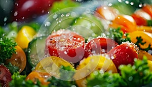 Freshness and gourmet in a close up of healthy eating