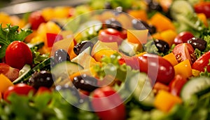 Freshness and gourmet in a close up of healthy eating