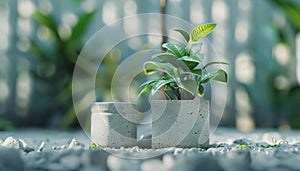 Freshness and growth in nature green color, a potted plant