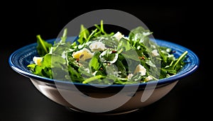 Freshness and health in a vegetarian gourmet salad generated by AI