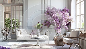 Freshness of lilac bouquet brings nature beauty indoors