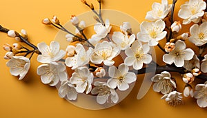 Freshness of springtime nature beauty in a blossom bouquet generated by AI