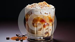 Freshness and sweetness in a glass, a creamy dessert delight generated by AI