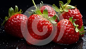 Freshness and sweetness in a juicy strawberry dessert generated by AI