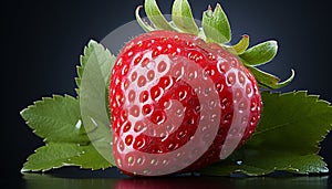 Freshness and sweetness in a juicy strawberry, nature dessert generated by AI