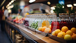 Freshness and variety in healthy eating at organic supermarket generated by AI