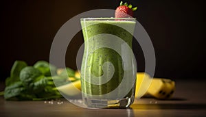 Freshness and vitality in a healthy fruit smoothie generated by AI