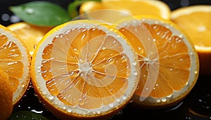 Freshness and vitality in a juicy, ripe citrus slice generated by AI
