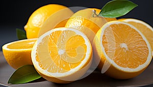 Freshness and vitality in a vibrant citrus fruit slice generated by AI