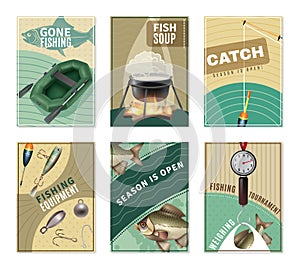 Freshwater Fishing 6 Posters Prints Collection