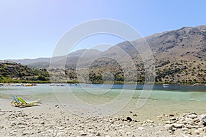 The freshwater lake Kournas. Crete. Greece