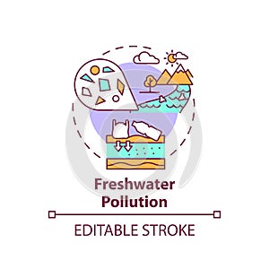 Freshwater pollution concept icon