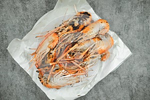 Freshwater river prawn grilled