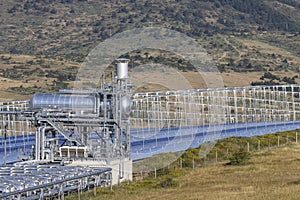 Fresnel-type thermodynamic concentration solar power plant in Llo, France photo