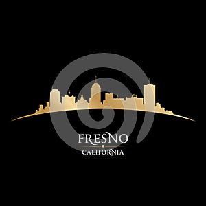 Fresno California city silhouette black background photo