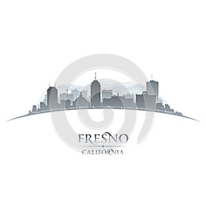 Fresno California city silhouette white background