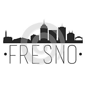 Fresno California. City Skyline. Silhouette City. Design Vector. Famous Monuments.