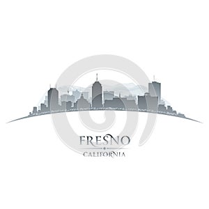 Fresno California city silhouette white background photo