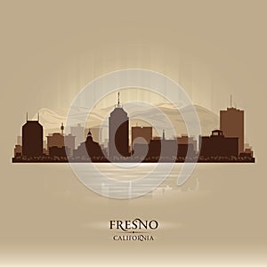 Fresno California city skyline vector silhouette