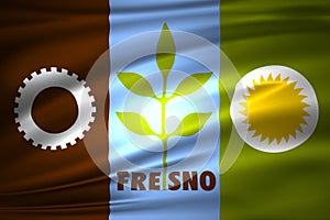 Fresno california flag illustration