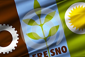 Fresno california flag illustration