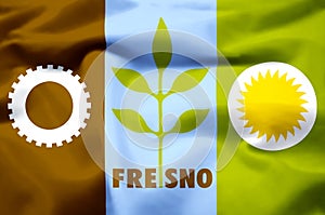 Fresno california realistic flag illustration.