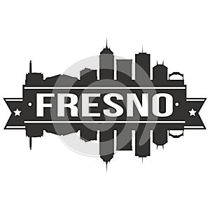 Fresno California United States Of America USA Icon Vector Art Design Skyline Flat City Silhouette Editable Template