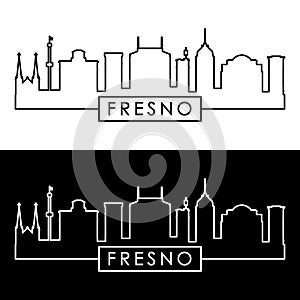 Fresno city skyline. Linear style. photo