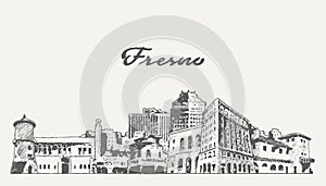 Fresno skyline, California, USA