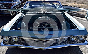 Engine of a 1965 Chevy Impala Convertible at a Car Show in Ca 2021