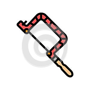 fret hand saw color icon vector illustration