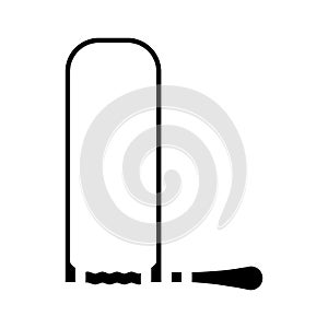 fret hand saw glyph icon vector illustration