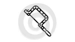 fret hand saw line icon animation