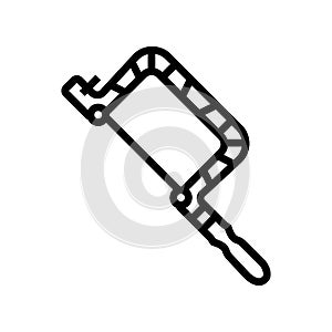 fret hand saw line icon vector illustration