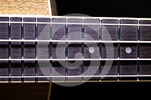 Fretboard of ukulele