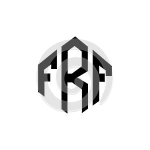 FRF letter logo design with polygon shape. FRF polygon and cube shape logo design. FRF hexagon vector logo template white and