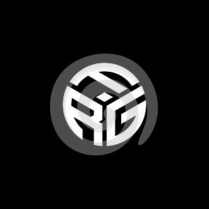 FRG letter logo design on black background. FRG creative initials letter logo concept. FRG letter design